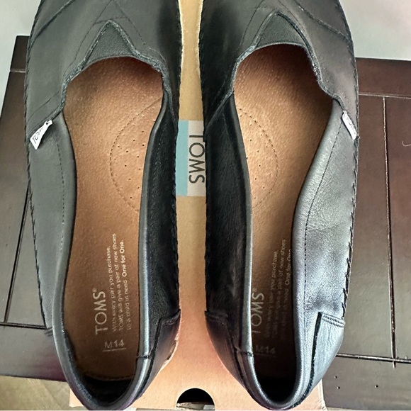 Toms Classic Full Grain Leather Espadrille Slip On Lightweight Casual Loafer - Picture 5 of 8